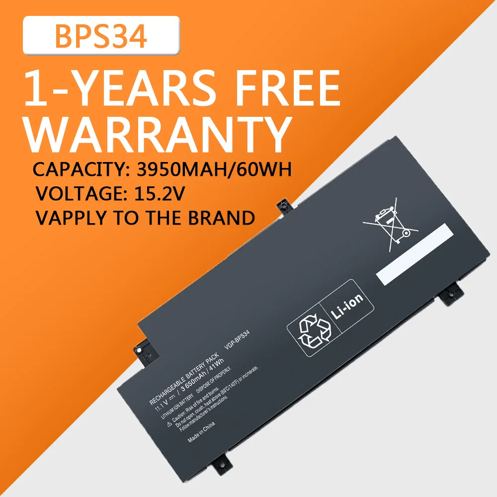 

BPS34 Laptop Battery For Sony For VAIO Fit 15 Touch SVF15A1ACXB SVF15A1ACXS Bateria