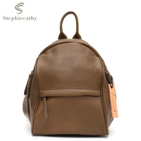 SC Luxury Quality Genuine Cow Leather Women Backpack Retro Casual Solid Color Shoulder Bags Satchel Simple Daily Travel Day Pack 1
