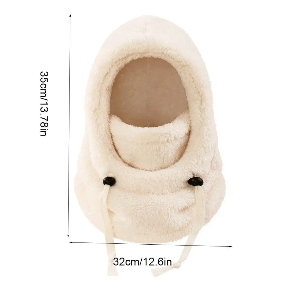Soft Solid Color Balaclava Hat Hood Keep Warm Winter Ear Protection Cap Thermal Scarf Children Windproof Cap Hiking