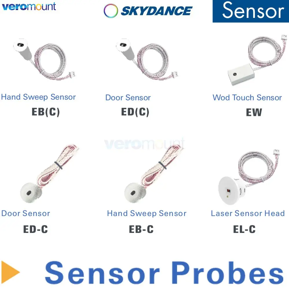 Skydance Hand Sweep Sensor EB(C) Door Sensor ED(C) Wood Touch Sensor EW Laser Sensor Head EL-C Sensor Probe Series stair cabinet