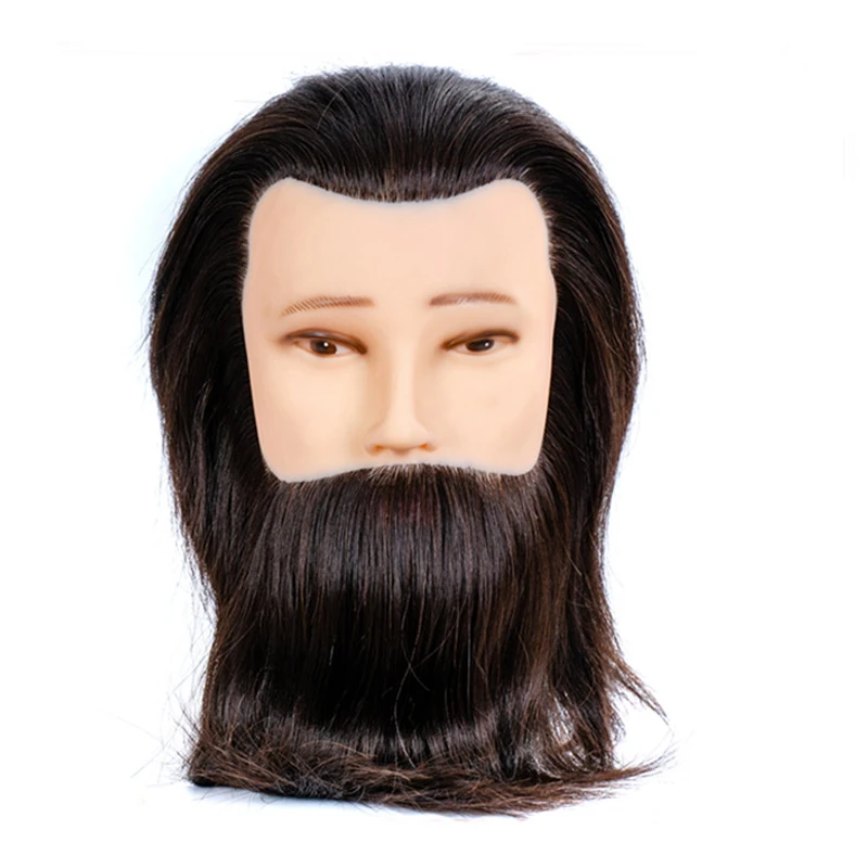 

8Inches 100% Real Hair Men Male Mannequin Head Beard Hairdressing Training Man Head Professional Practice Mannequin Head Model