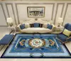 Blue European Luxury Pattern Carpets Room Decoration Living Room Area Rug Home Anti-slip Floor Mat Children Bedroom Carpet Large 6