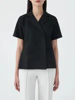 BJTZ 2026 Spring Summer Women Solid Color Single Breasted Short Sleeve Jacket Office Casual Work Tops - Image 6