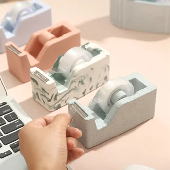 Boowan Nicole 수제 테이프 디펜서 콘크리트 실리콘 몰드, 수제 문구, 사무실 시멘트 Jesmonite 몰드, DIY 사무실 도구