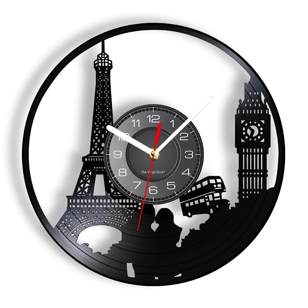 London Tower Bridge Clock Vinyl Record Wall Clocks with LED Collectible Gifts 