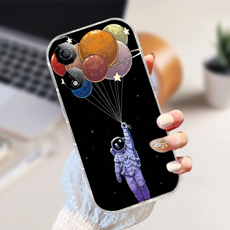 Shockproof Clear Silicone TPU Phone Case with Cute Animal Design