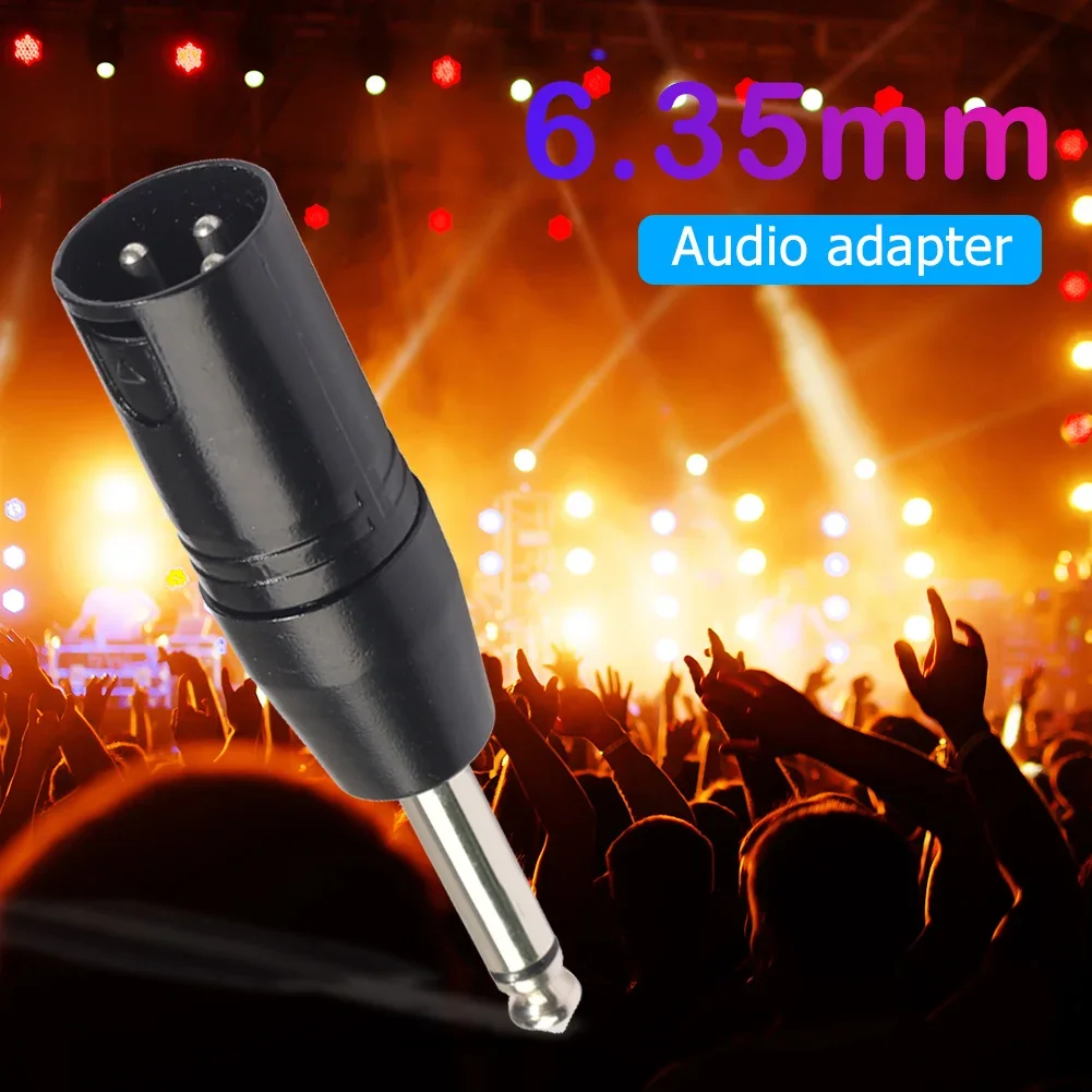 6.35mm Mono Male to XLR 3Pin Male Audio Plug Converter Adapter Connector for Headphone Microphone Power Amplifier Guitar