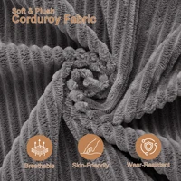 102" Plush Corduroy Sleeper Sofa Bed with Storage Chaise Sectional Couch,Pull Out U Shaped Bed with USB Ports for Living Room 6