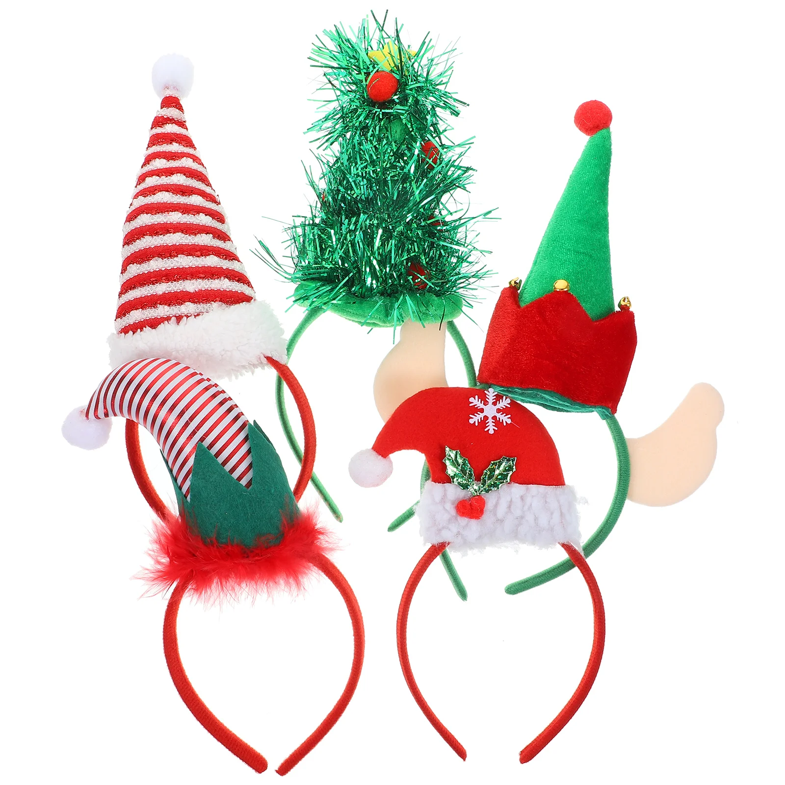 

Minkissy Stocking Stuffers Adulting Gifts Merry Christmas Headband Xmas Elf Santa Hat Headpiece Headwear Photo Prop Xmas Green