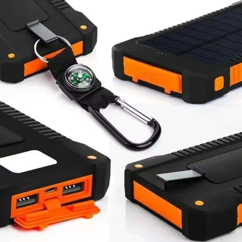 20000mAh Top Solar Power Bank Waterproof Emergency Charger External Battery Powerbank for Xiaomi MI IPhone Samsung LED SOS Light 5