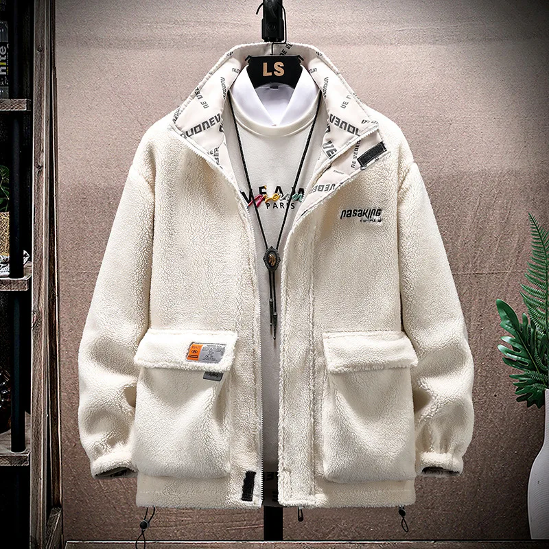 New fashion clothes for young boys in spring and autumn; junior high school students wear cashmere jackets on both sides image