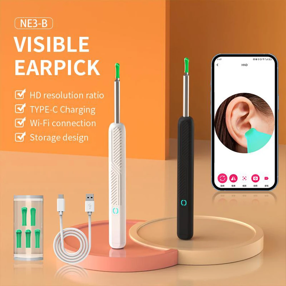 Ear Wax Removal Tool Kit Portable 360° Wide Angle Ear Cleaner For Adult 5