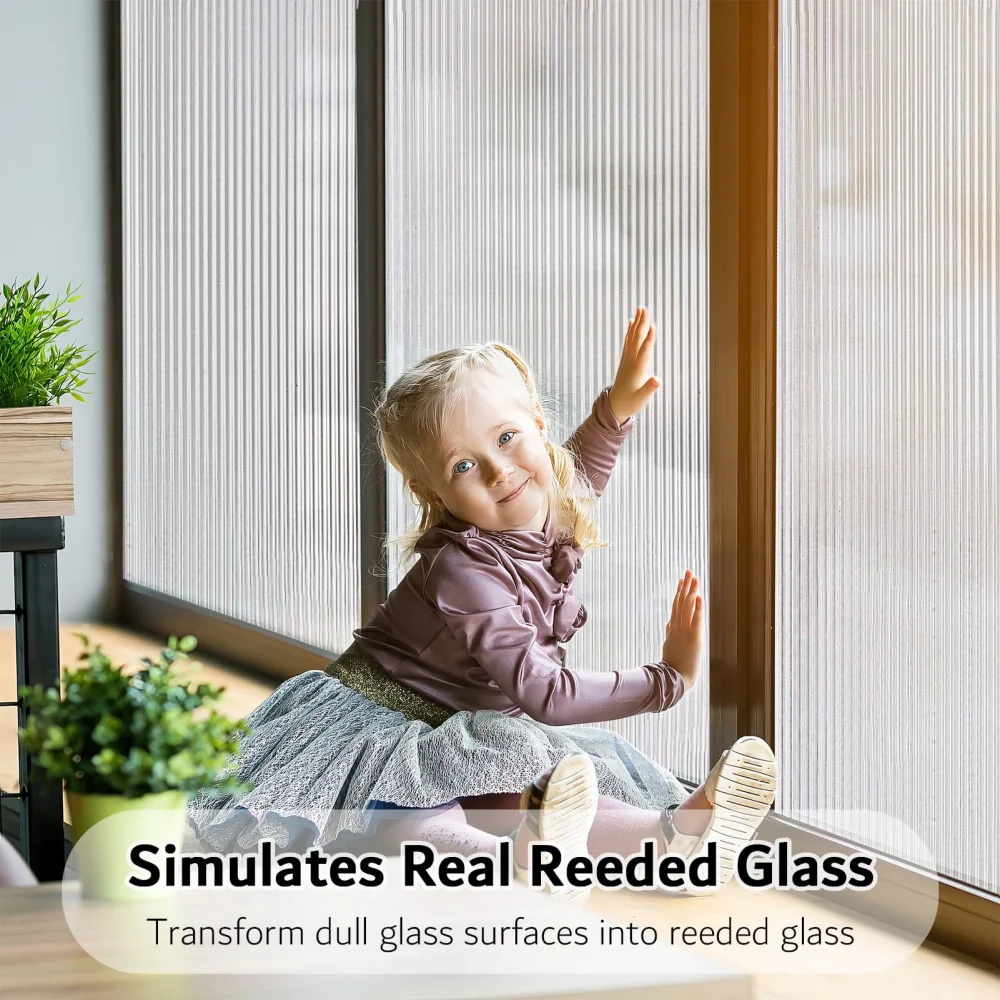 FANCY FIX Changhong 3D privacy glass film electrostatic adsorption frosted reed glass film translucent decorative stickers