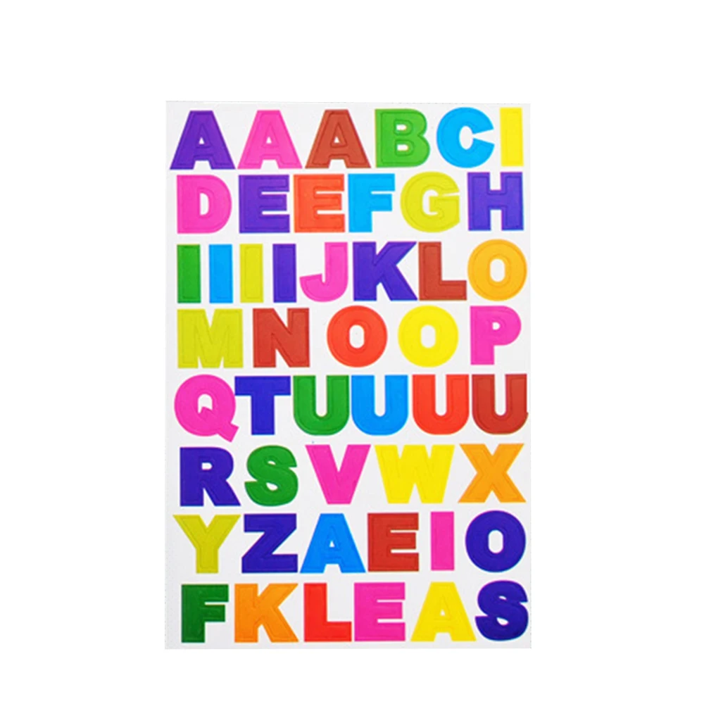 10sheets/pack Multicolor A~Z Letters Stickers Alphabets Sticker Name Stickers for Kids DIY Decoration Scrapbooking Diary Albums