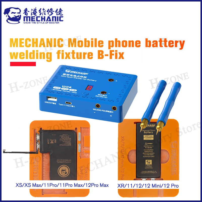 MECHANIKER B-Fix Batterie Schweißen Leuchte Batterie Spot Schweißer Für iPhone X/XS/XAMAX/XR/11/11PROMAX/12/12MINI/12PRO/12PROMAX/13 pro