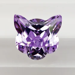 Exquisite 5A Purple Lucky Cat Cut Cubic Zirconia - 7x7mm (Fancy Purple)