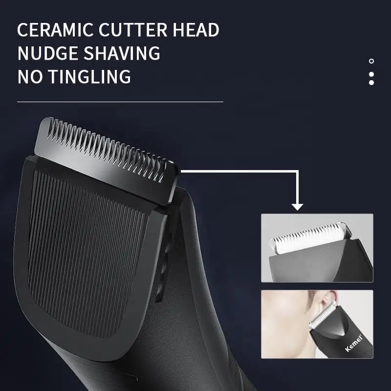 Kemei Groin Area Hair Trimmer Lawn Mower Ceramic Blade Waterproof Wet Dry Clippers Pubic Armpit Body Hair Hygiene Razor KM-1838 2