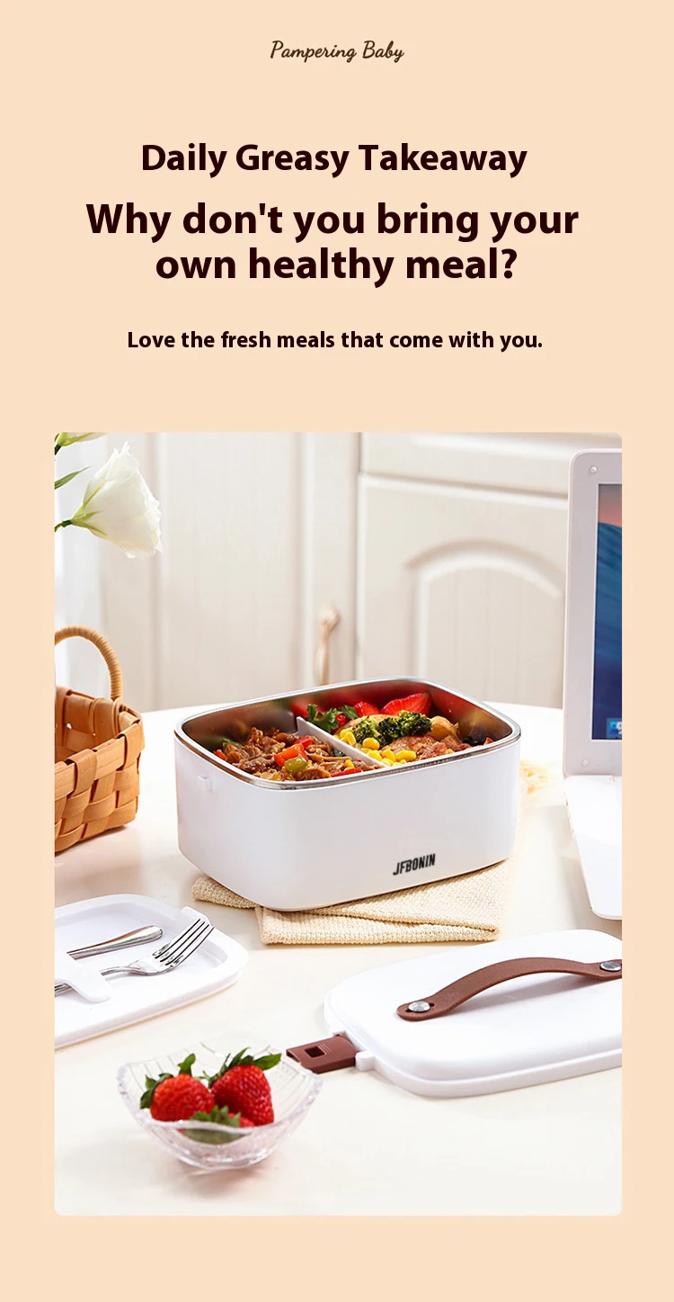 Description Picture 5 of itemHousehold Portable Steaming And Cooking Lunch Box With Rice Artifact Stainless Steel Student Insulated Electric Lunch Box