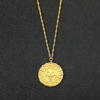 Pirates des caraïbes Jack Sparrow squelette aztèque têtes de crâne pièce médaillon pendentif Vintage bijoux collier pour la vente en gros 4