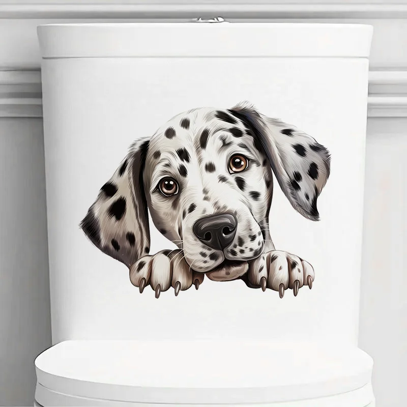 DK116# Prone Dalmatian Dog Stickers Decoration for Living Room, Wall, Bedroom, Toilet and Home Decor Car Decals Self-Adhesive
