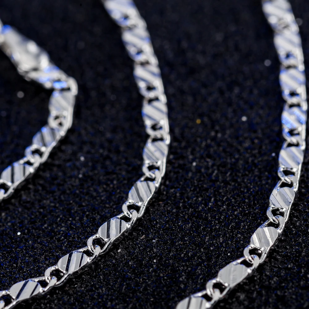 New luxury 925 Sterling Silver special 2MM flat Clavicle catene collane per uomo donna gioielli da sposa regali di natale 40-75cm