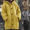 Women's Mid-Length Hooded Sweater Cardigan Long Sve Cotton  Color Spring Faion Open-irt Sle Casual Wear