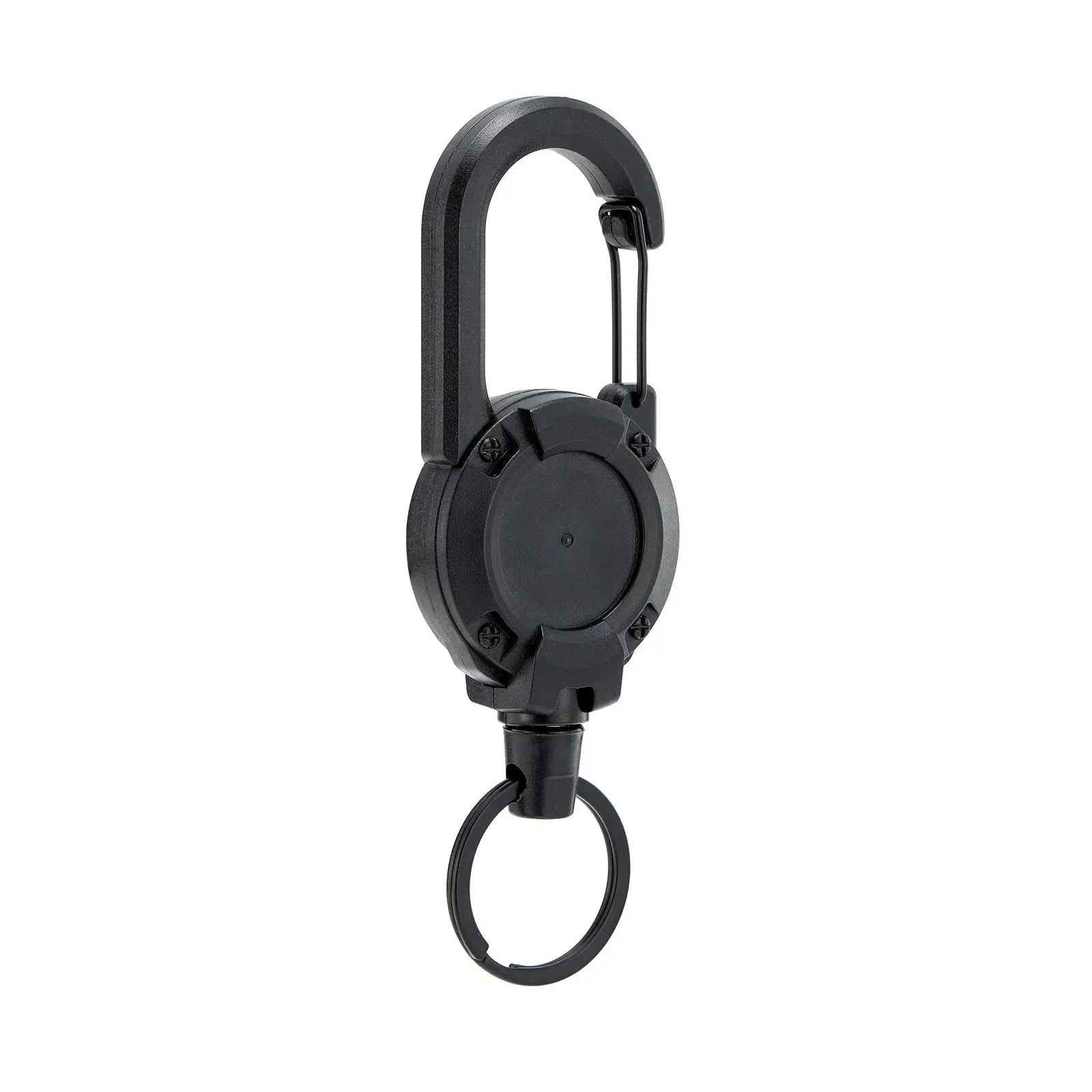 thumbnail image 1 of Mosquetón retráctil resistente con carrete de tracción, llavero con hebilla de cable de acero resistente, llavero con resorte, herramienta deportiva para exteriores, 1 of 5