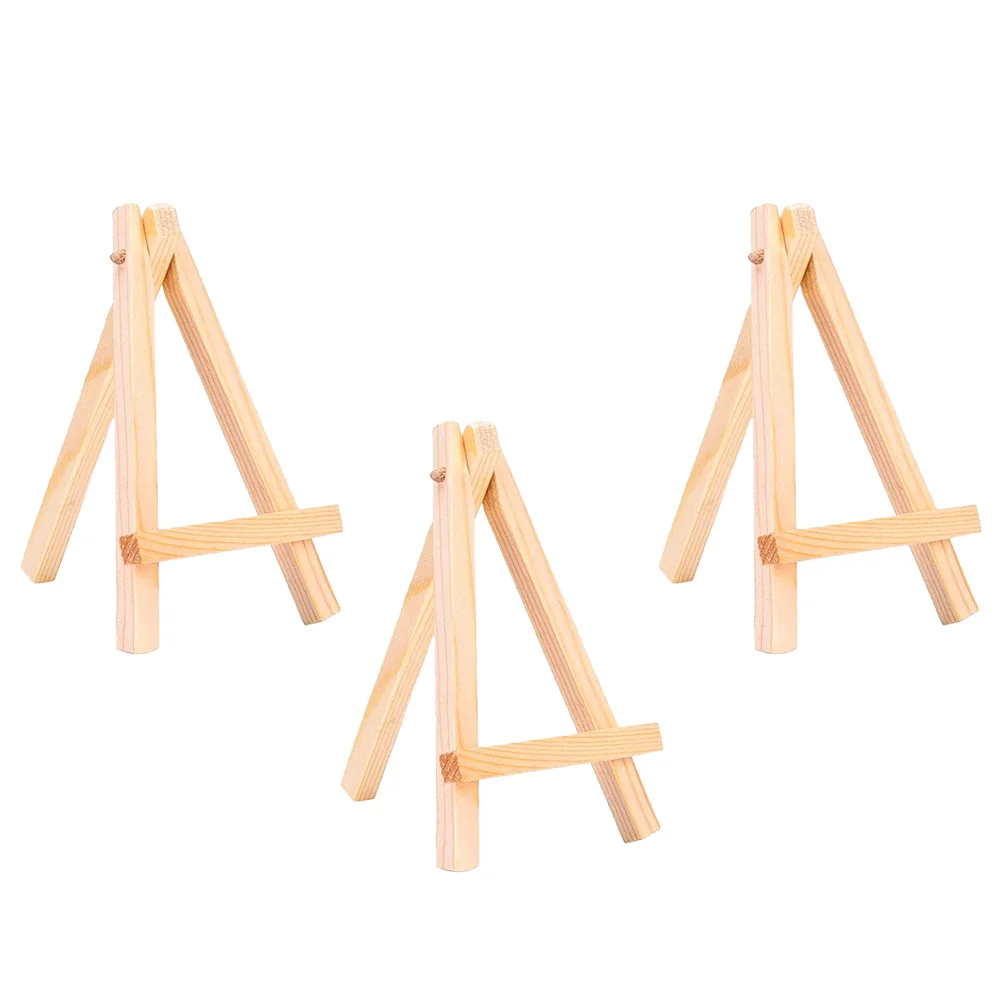 10pcs Wooden Triangle Easel Convenient Desktop Display Rack Mini Easel Painting Holder for Home Studio (Beige) images - 6