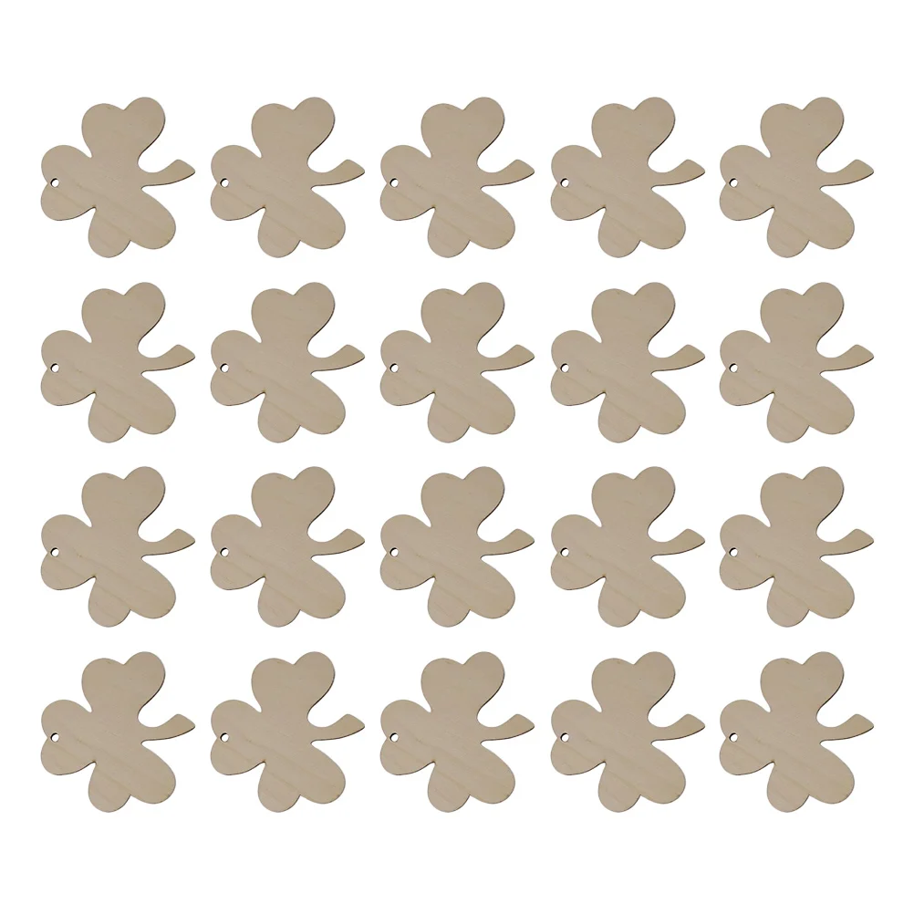 

20 шт., декоративные подвески в виде деревянных камней на День Святого Патрика