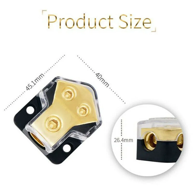2 Way Car Power Distributor Block Solid Brass High Performance 0/4gauge AWG for Aud WH power distribution block