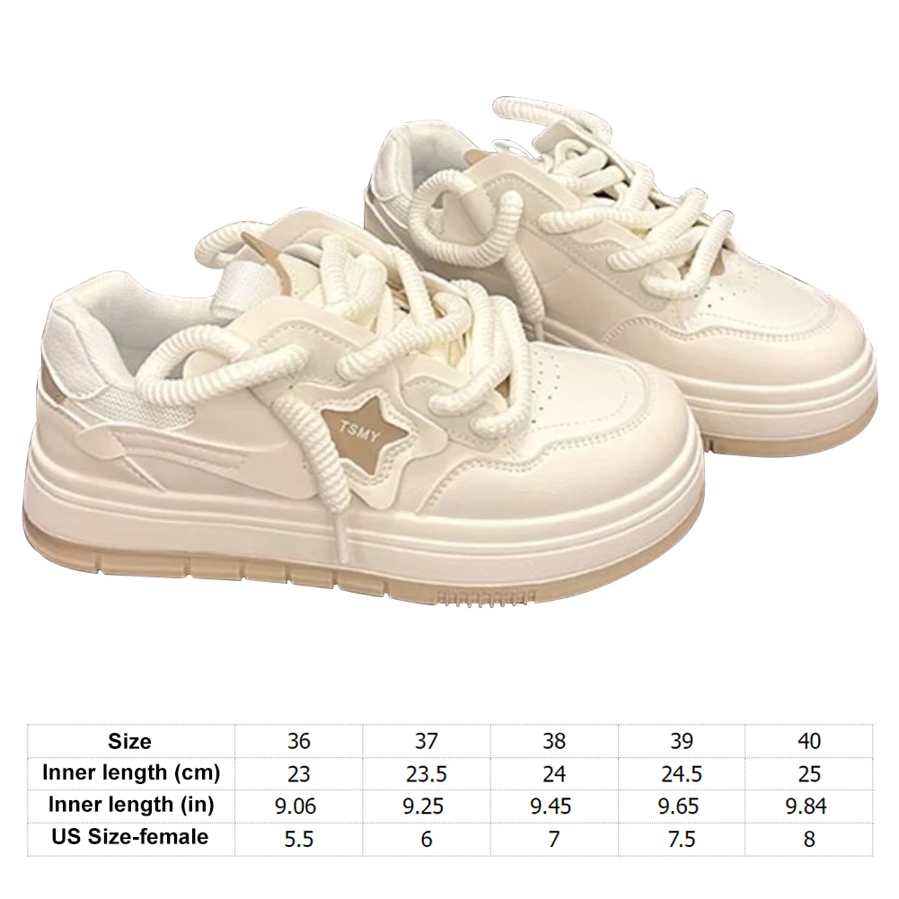 Star Walking Sneakers Y2K Platform Shoes Thick Sole Comfortable Running Shoes Aesthetic Tennis for Outdoor Sports