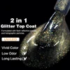KODIES GEL 15ML Gel Nail Polish Glitter Top Coat No Wipe 2 IN 1 UV Mermaid Holo Laser Gold Topcoat Hybrid Varnish for Manicure 3