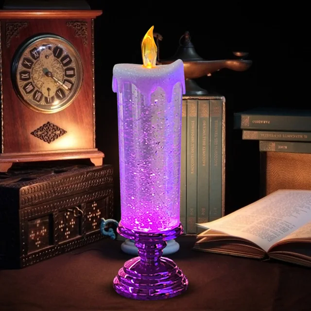7 color Gradient Fantasy LED Candle Lights Crystal Electronic Candle Party Atmosphere Lamp Birthday Wedding Christmas
