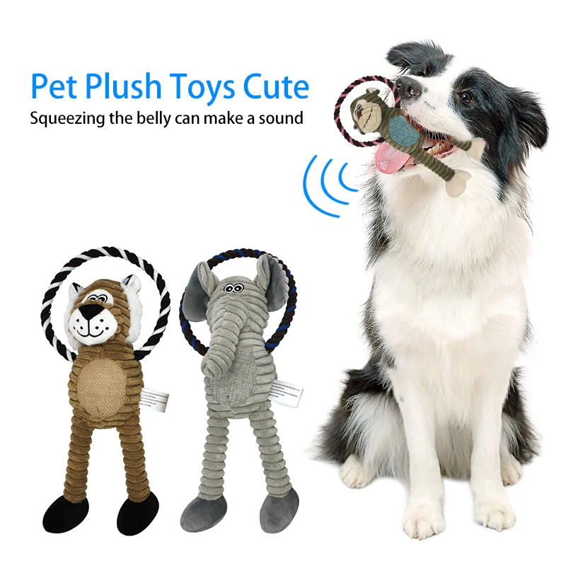 

Собака плюшевые игрушки пищалка животное игрушка собака укусы устойчивая к чистым зубам жевательная игрушка товары для домашних животных интерактивные игрушки Лев элепант обезьяна