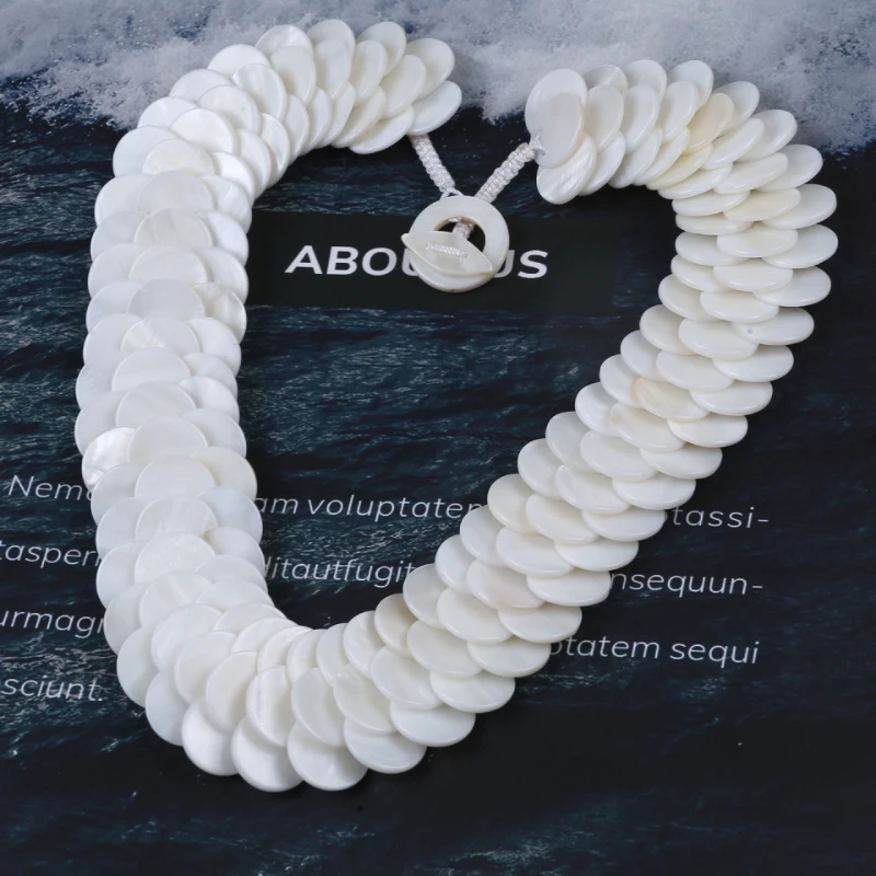 New Arrive Round Natural Shell Piece Choker Necklace Female Irregular