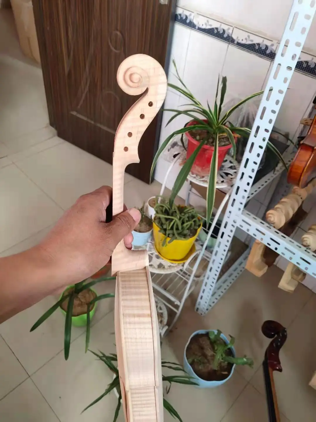 Maple violin white embryo unfinished white maple wood violin 4/4 3/4 1/2 1/4 solid wood DIY violino As request