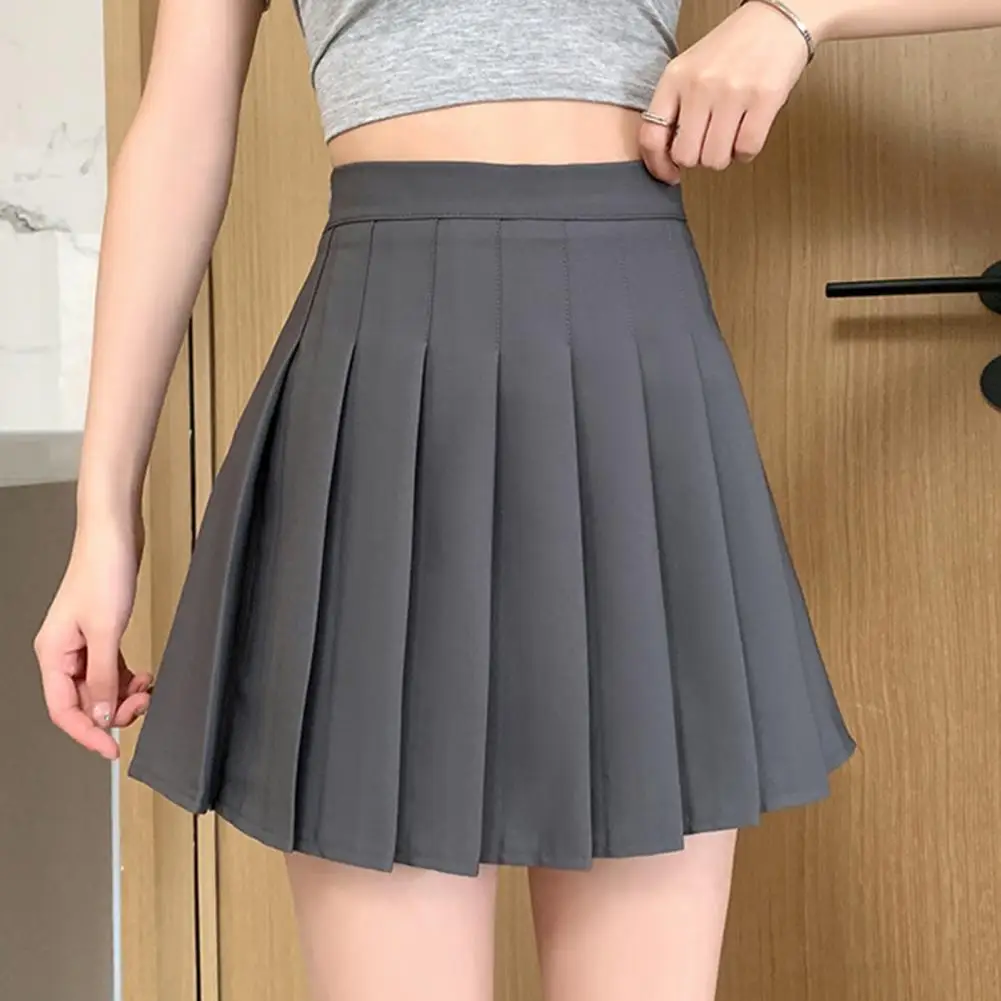 

Women Uniform Skirt Pleated High Waist A-line Skirt Loose Hem Soft Preppy Style Lady Mini Pleated Skirt Female Clothes faldas