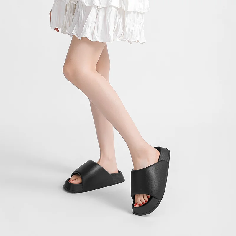 Woman Sandals Shower slippers Woman Thick Platform Home Slippers Fashion Non-Slip Bathroom Slides Summer Soft Flip Flops_voghion.com