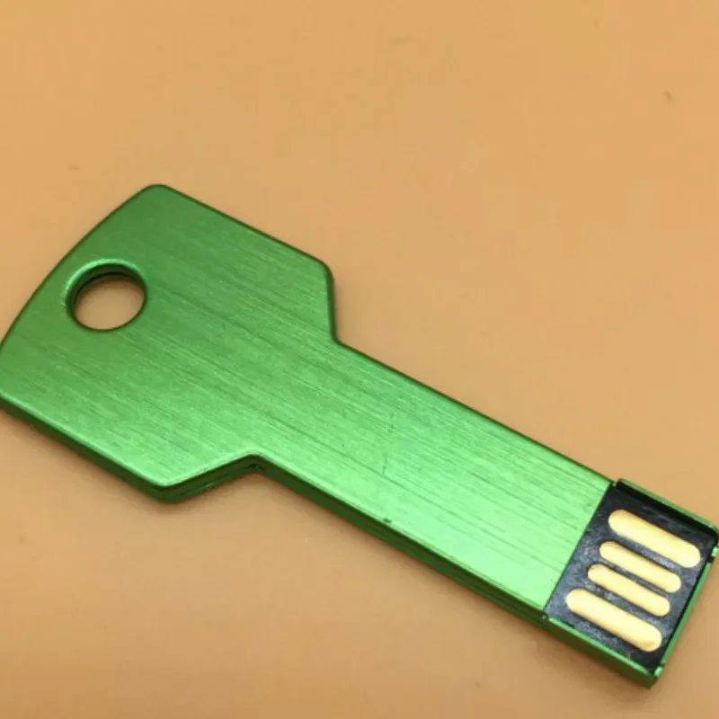 10Pcs/LOT Personalized Logo USB 2.0 Key Shape Metal Memory U Stick 4GB 8GB 32GB 16GB Usb Flash Drive Business Gift
