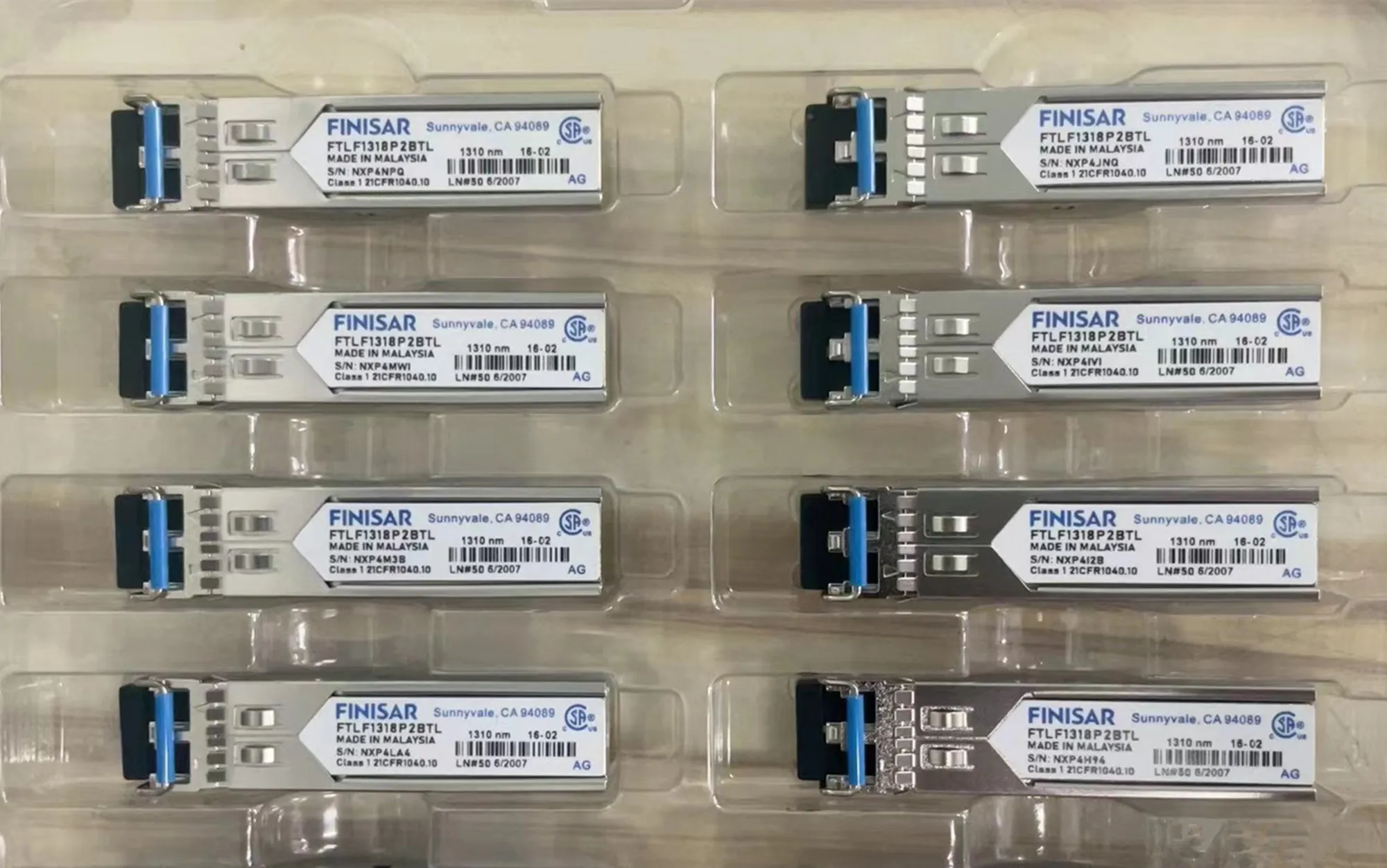 Finisar 1.25g 10km 1310nm Optical Fiber FTLF1318P2BCL Gigabit SFP Transceiver