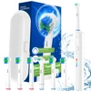 Electric Toothbrush, 6 Brush Heads & Travel Case, 3 Modes Rechargeable Electric Toothbrushes, Compatible with Oral B Brush Heads