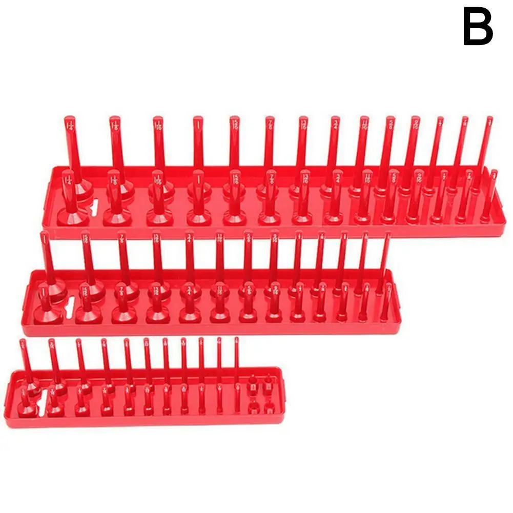 Plastic Sleeve Holder Metric Socket Tray Socket Organizer Metric Holder Tool SAE Home Sleeve Tool Storage Rack Garage Tray 4