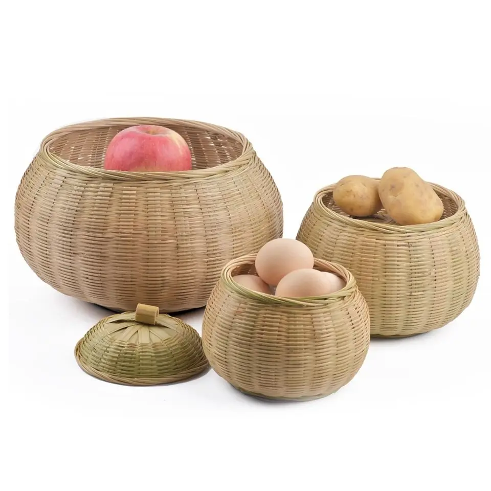 Set Di 2 Scatole Decorative In Rattan Bohémien Con Coperchio – Rettangolari In Vimini Naturale