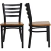 Heavy Duty Metal Dining Chair Set of 2, Commercial Stackable Chair with Wood Seat, 400 LBS Capacity for Restaurant, Dining Room 1