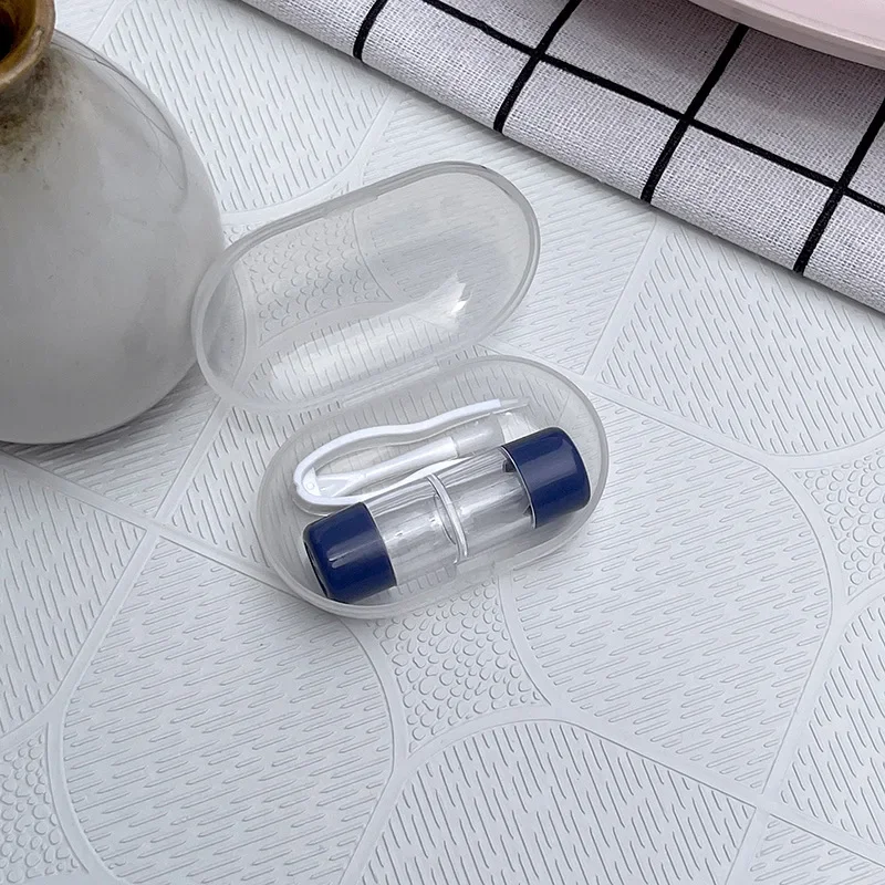 Women Cute Contact Lenses Box Mini Transparent Portable Contact Lens Case with Tweezers Wearing Tools for Travel Kit Holder