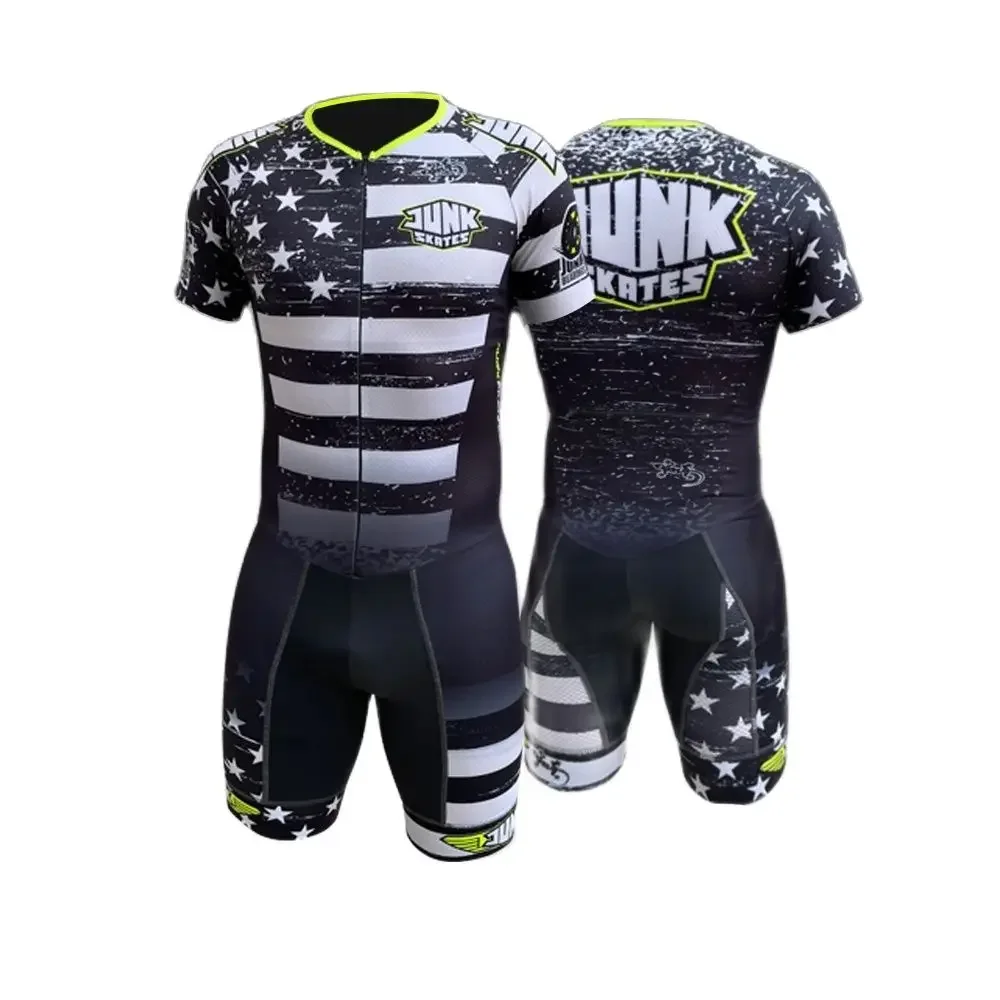 JUNK Wheels 2025 Men Short Sleeve Suit Speed Inline Roller Skate Skinsuit Fast Skating Clothing Without Cushion Dress 2