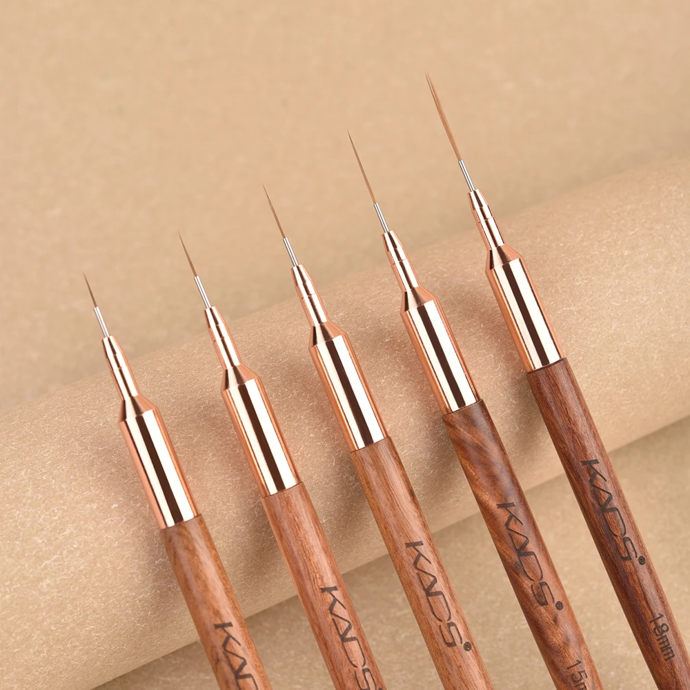 KADS 6/9/12/15/18mm Nail Art Liner Brush for Nails Red Wood Handle Drawing Lines Stripe Painting Art Design Pen Manicure Tool 3