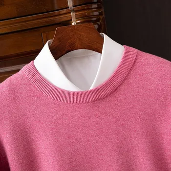Maglione da uomo in cashmere 100% pullover con o-collo lavorato a maglia maglione di lana di grandi dimensioni inverno nuove top maglioni di fascia alta a maniche lunghe 1