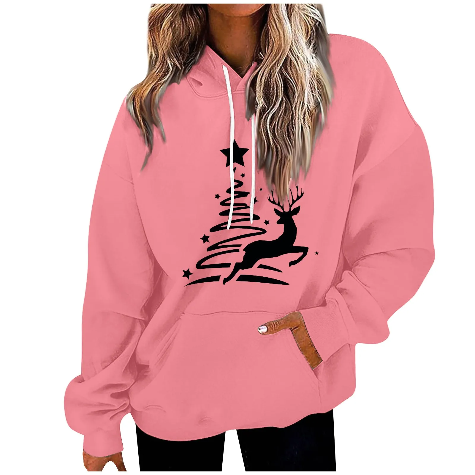 

Pullovers Delicate Hooded Women Pullover Winter 2024 New Long Sleeves Christmas Women Sweatshirts Free Shipping Spiderman