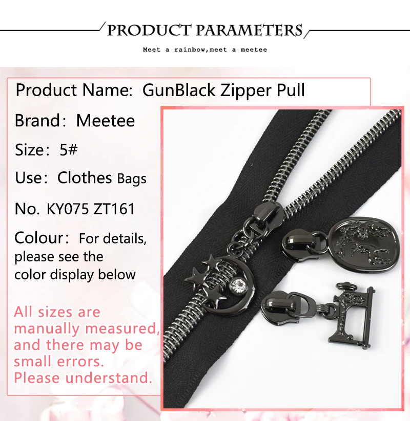 Fix Zip Puller，10/20/50Pcs 5# Black Zipper Puller for Nylon Zippers Bag  Pocket Zip Head Clothes Zips Slider DIY Sewing Tailoring Accessories (Color  